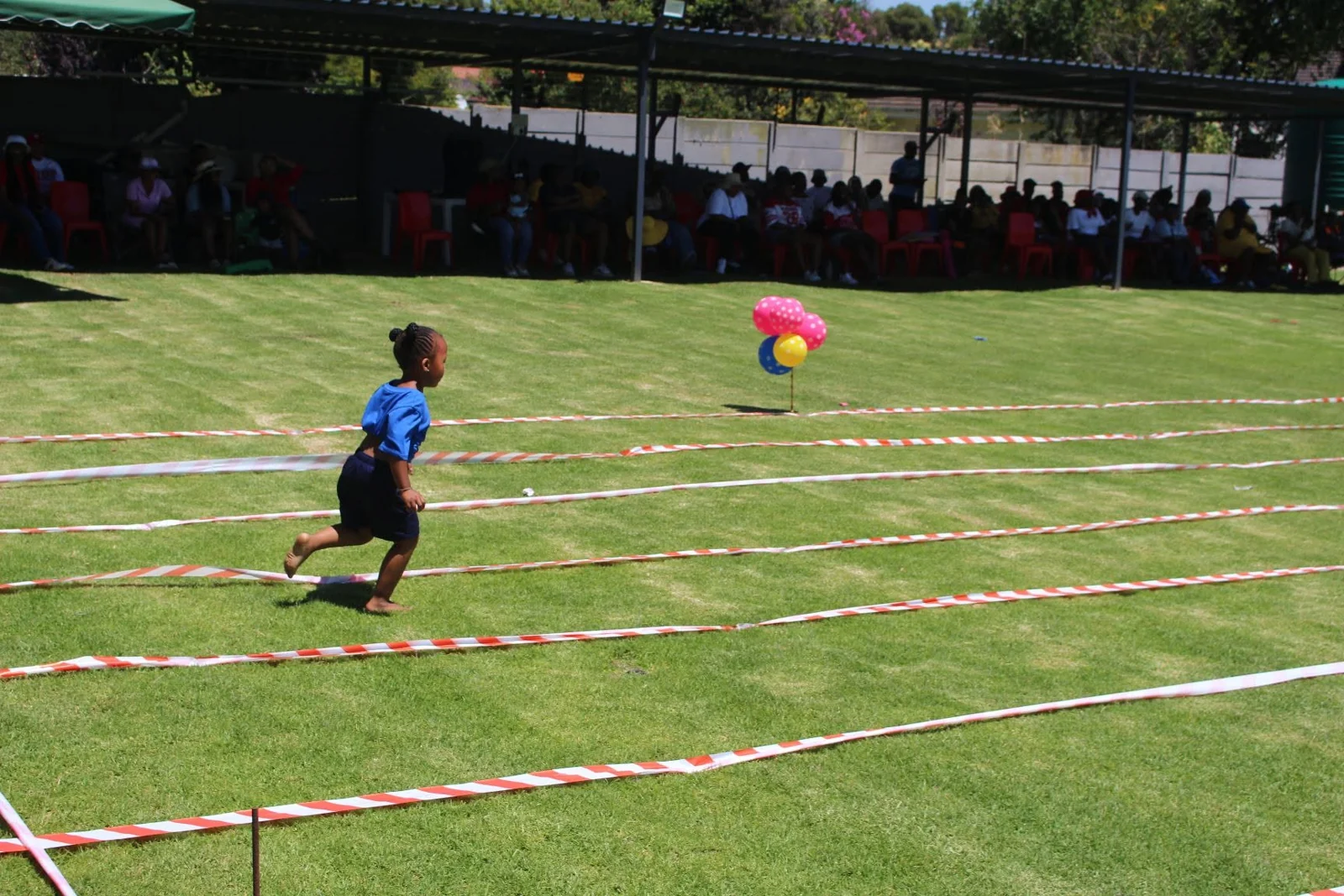 A learner taking part in an outdoor sports activity